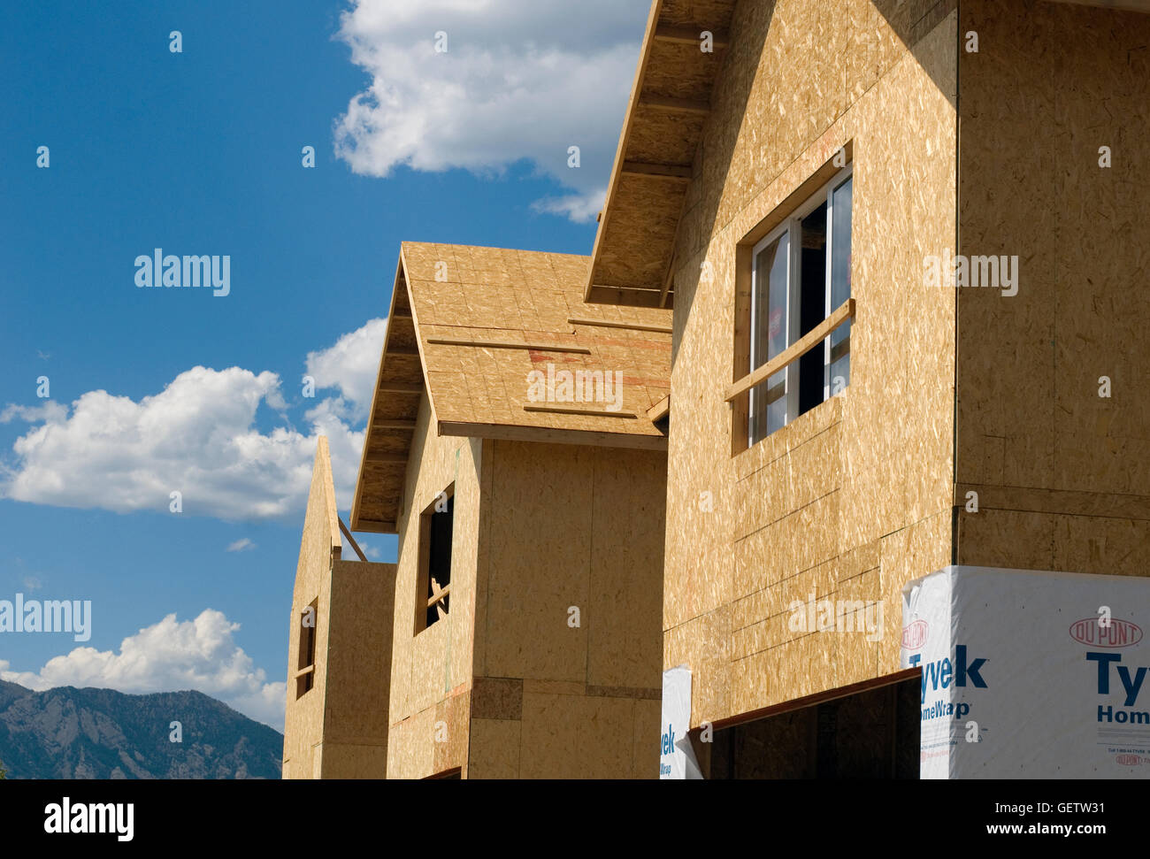 La construcción de casas unifamiliares en Boulder, CO Fotografía de