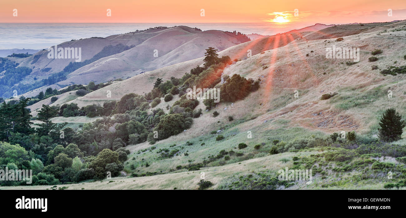 Atardecer en ruso Ridge Preservar espacio abierto Foto de stock