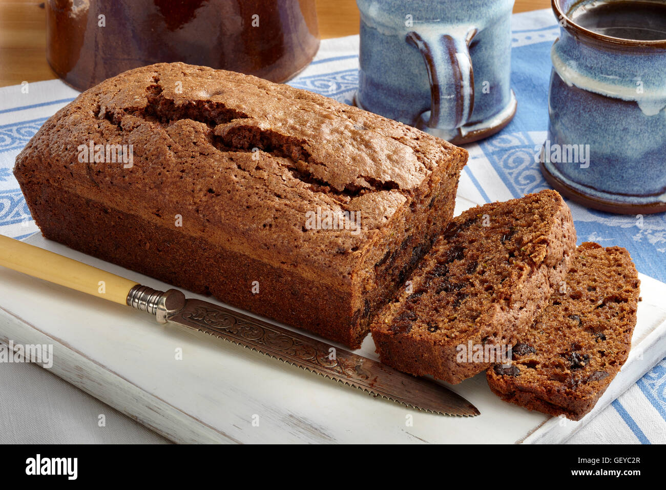 Brownie de chocolate pan de calabacín Foto de stock