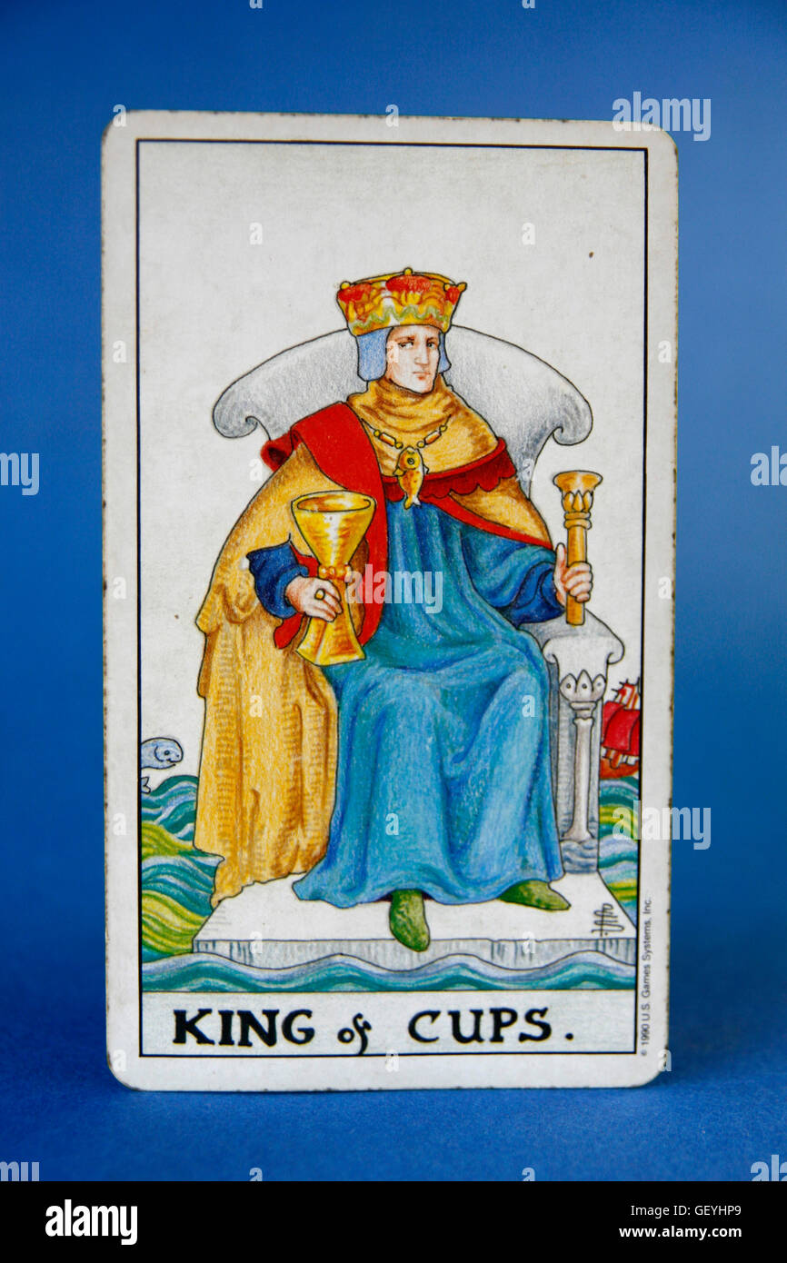 Cartas del Tarot, el Rey de Copas Fotografía de stock - Alamy