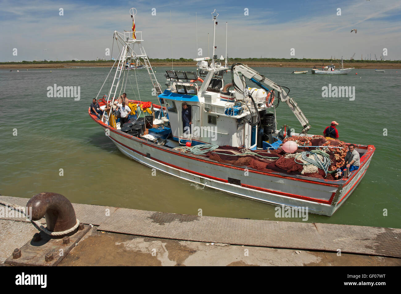 Puerto pesquero, Punta Umbría, Huelva, provincia, región de Andalucía, España, Europa Foto de stock