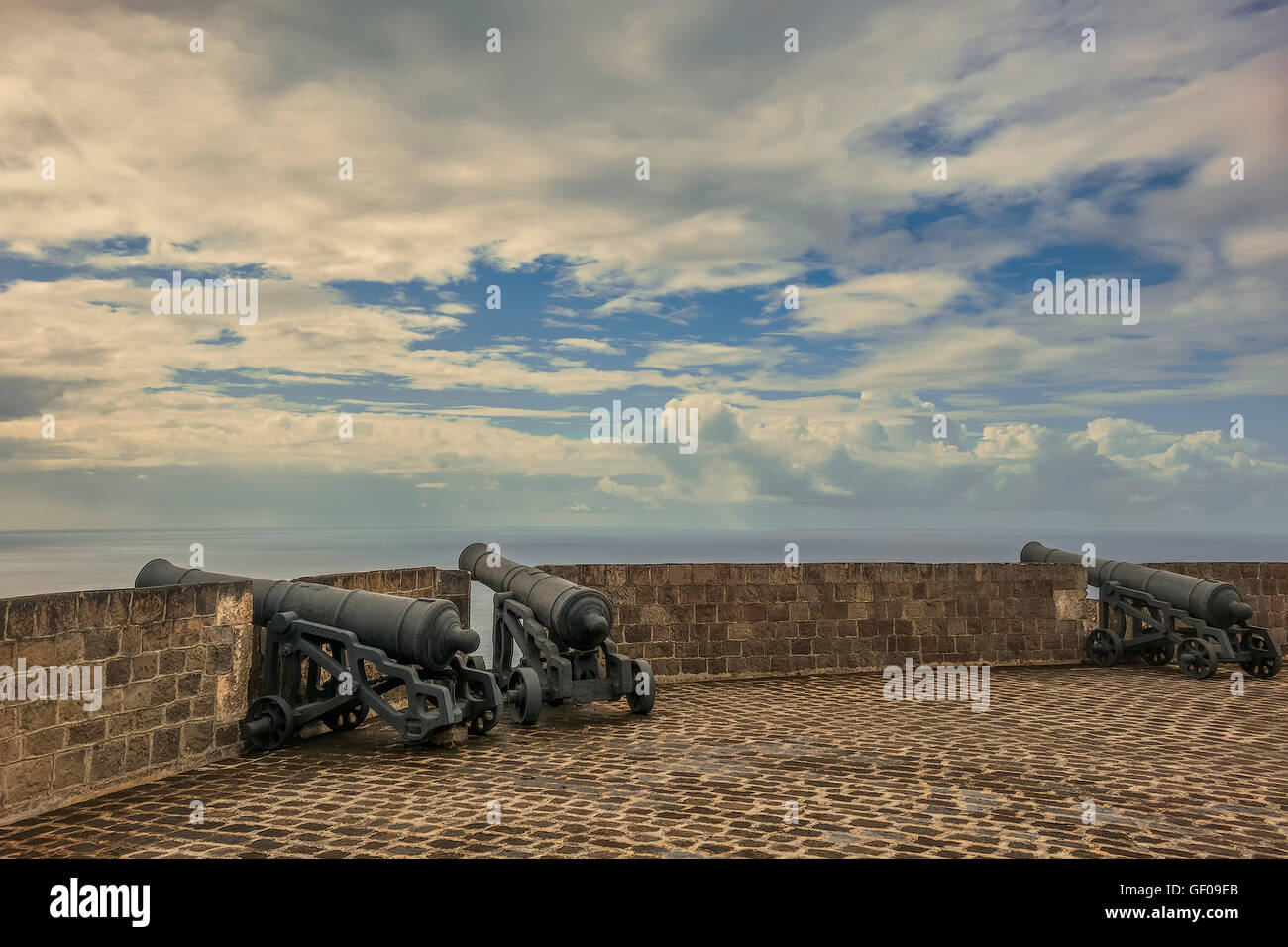 Fortaleza británica en Brimstone Hill Saint Kitts West Indies Foto de stock