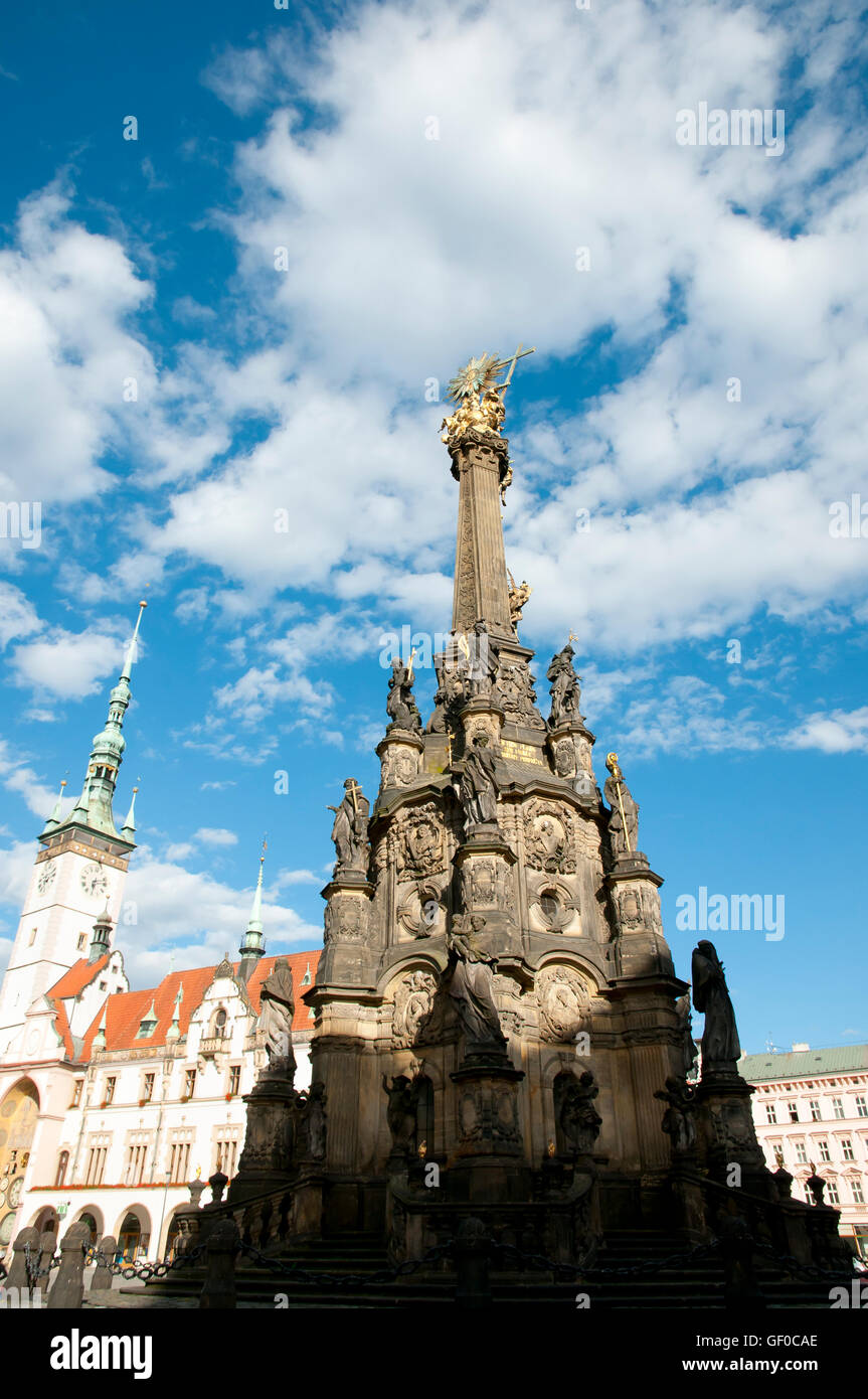 Columna de la Santísima Trinidad - Olomouc - República Checa Foto de stock