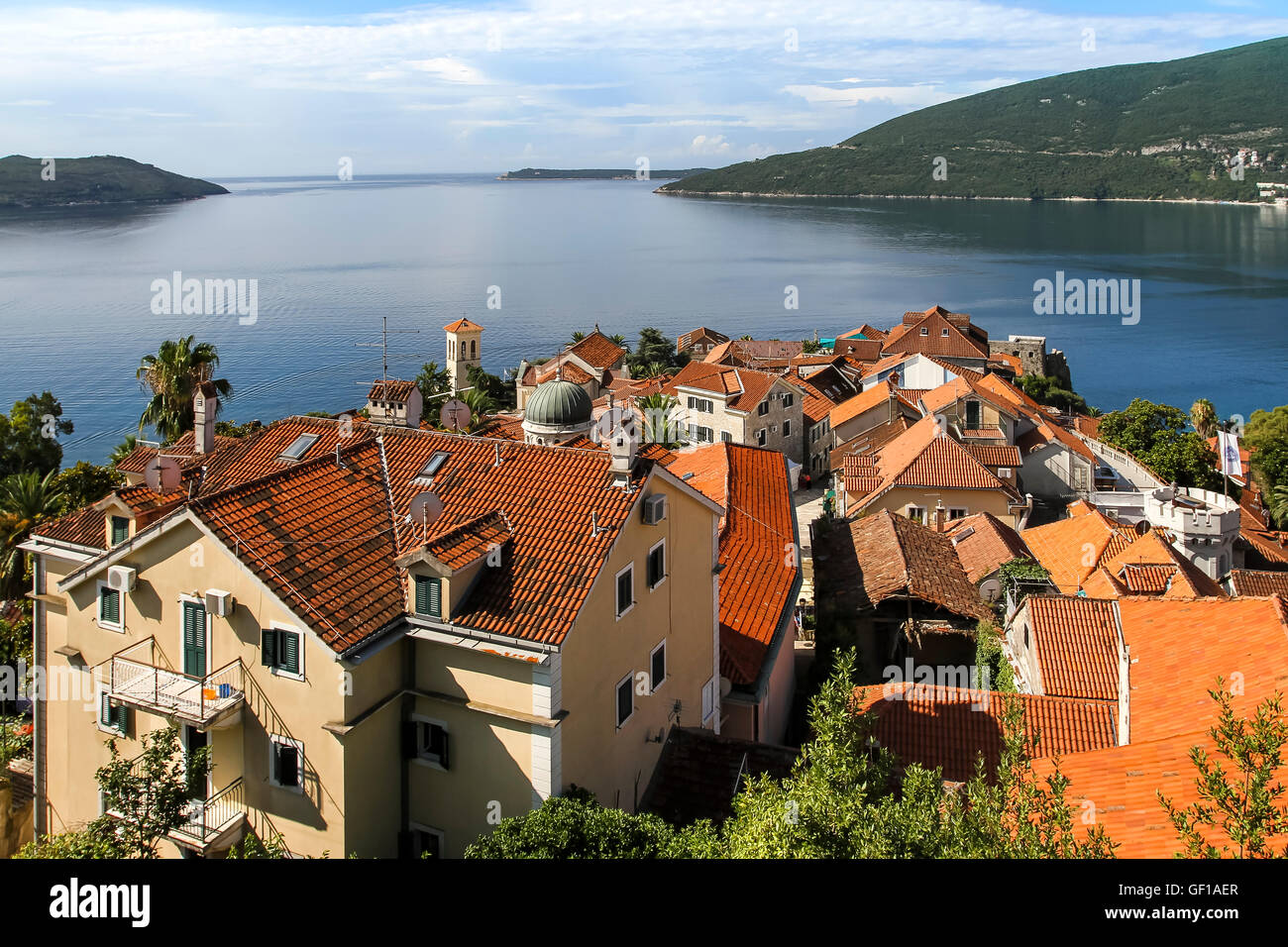 Vista de la fortaleza de Herceg Novi, Montenegro Foto de stock