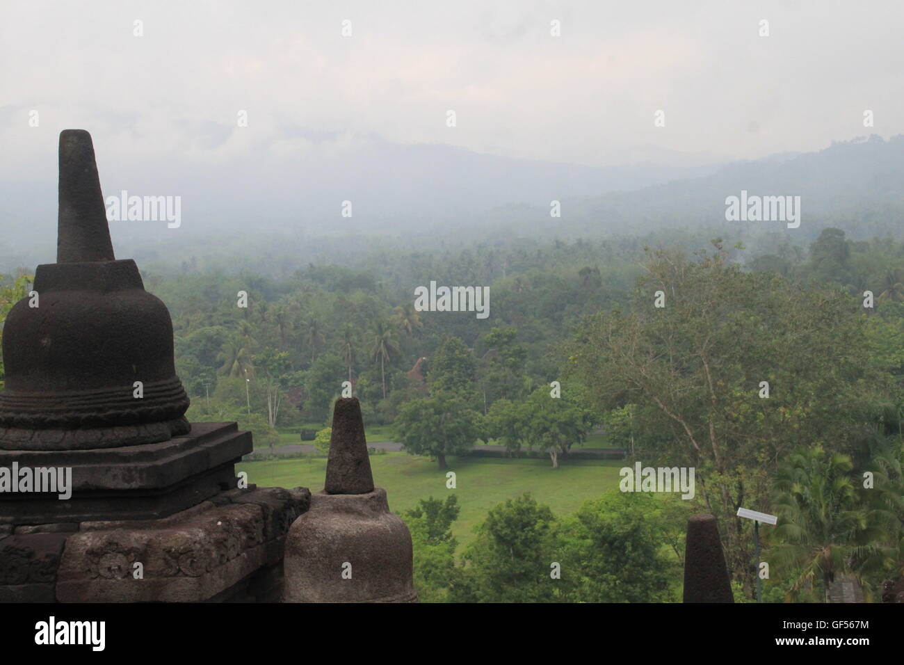 Vista del templo de Borobudur Yogyakarta Java Central Foto de stock