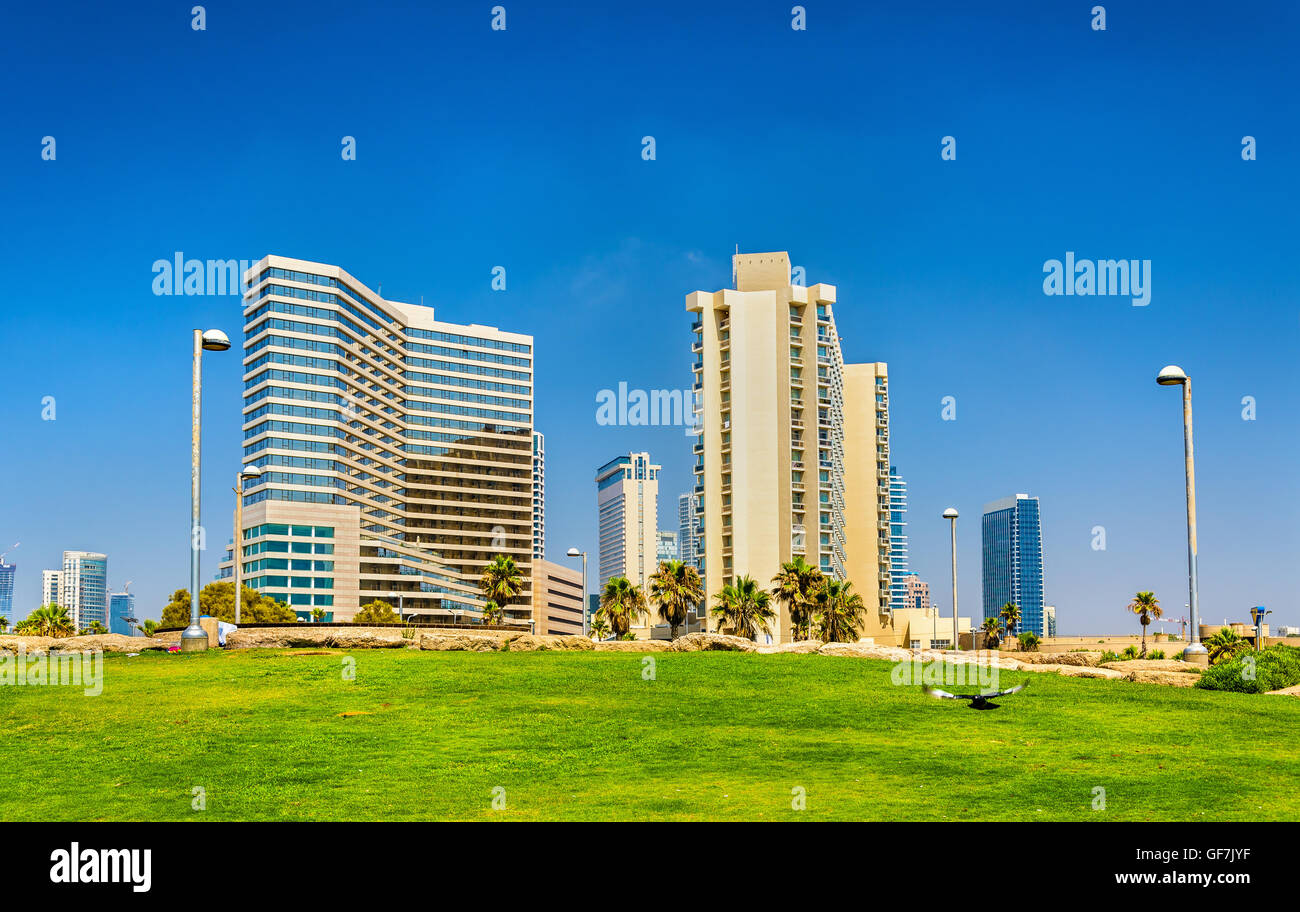 Vista del Mar Mediterráneo en Tel Aviv. Foto de stock