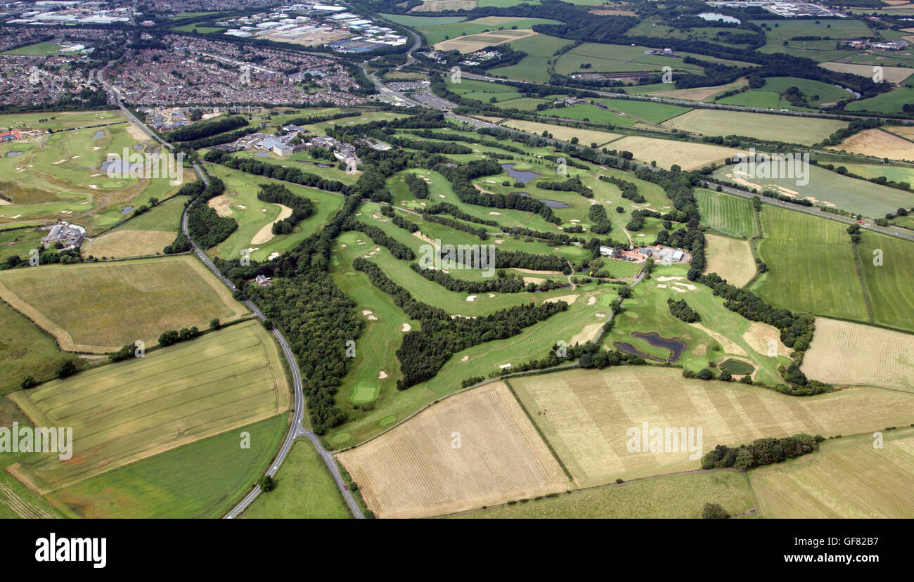 Vista aérea de Ramside Golf Club cerca de Durham, Reino Unido Foto de stock