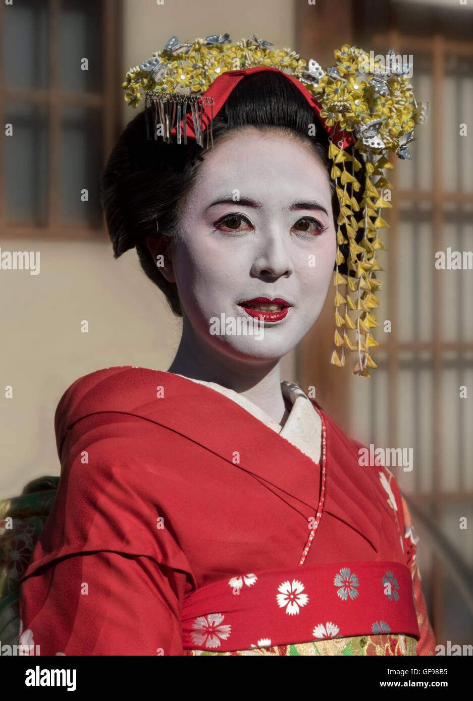 Retrato de Geisha (Geiko) en Gion, Kioto, Japón Foto de stock