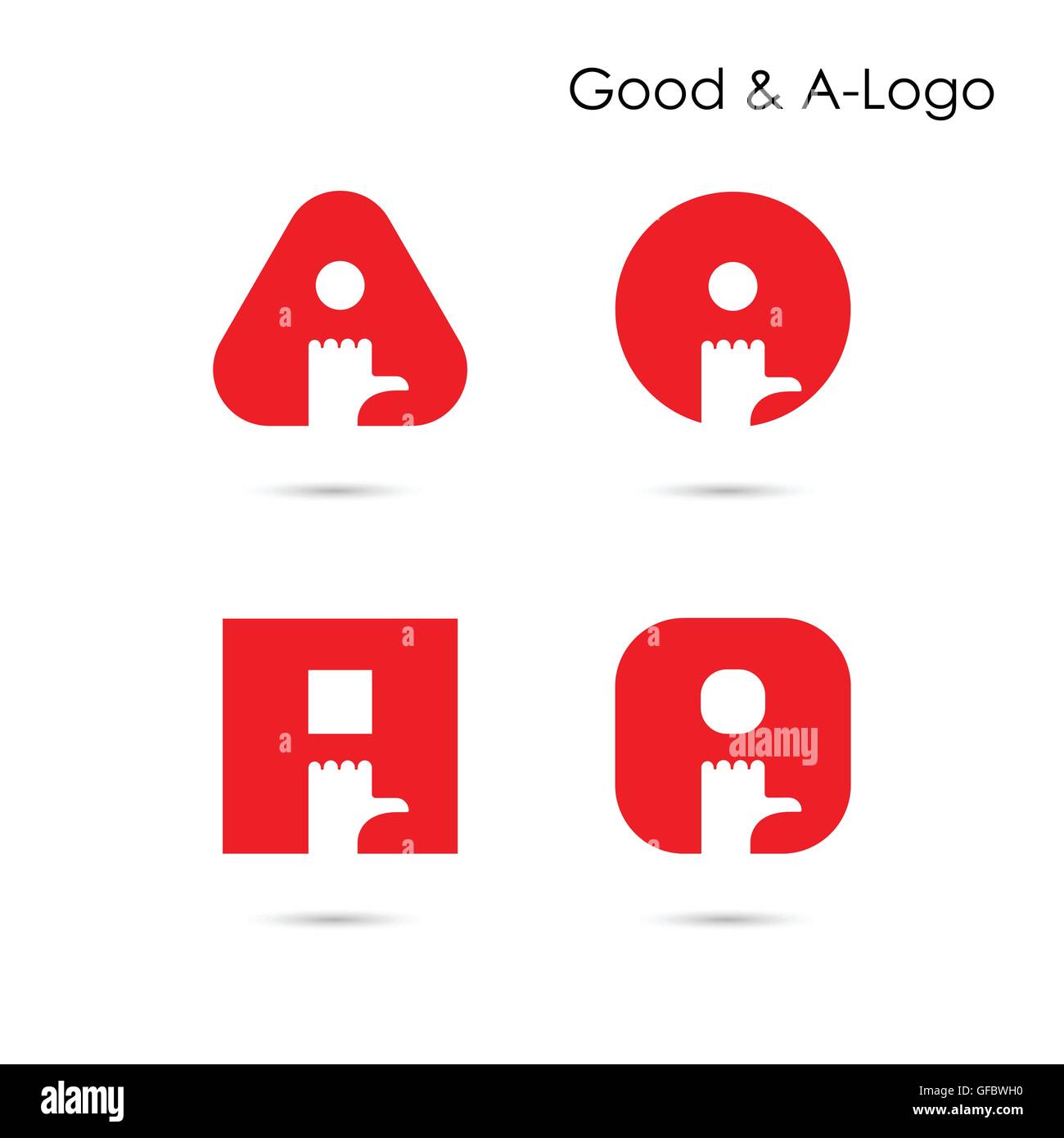 Un buen logotipo y un icono- carta abstracta.Diseño de logotipo Logotipo y una mano- Carta del alfabeto.Business diseño vectorial y educación . Ilustración del Vector