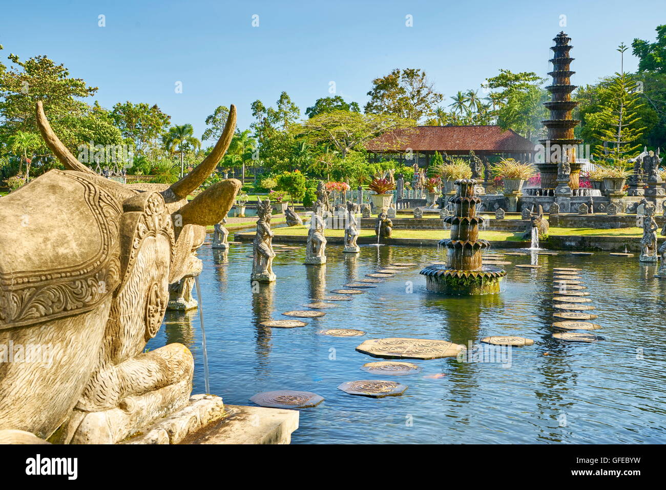 El Palacio del Agua Tirta Gangga, Bali, Indonesia Foto de stock