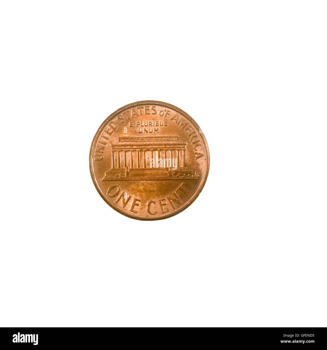 Nosotros moneda de un centavo (1 Centavos) aislado sobre fondo blanco  Fotografía de stock - Alamy