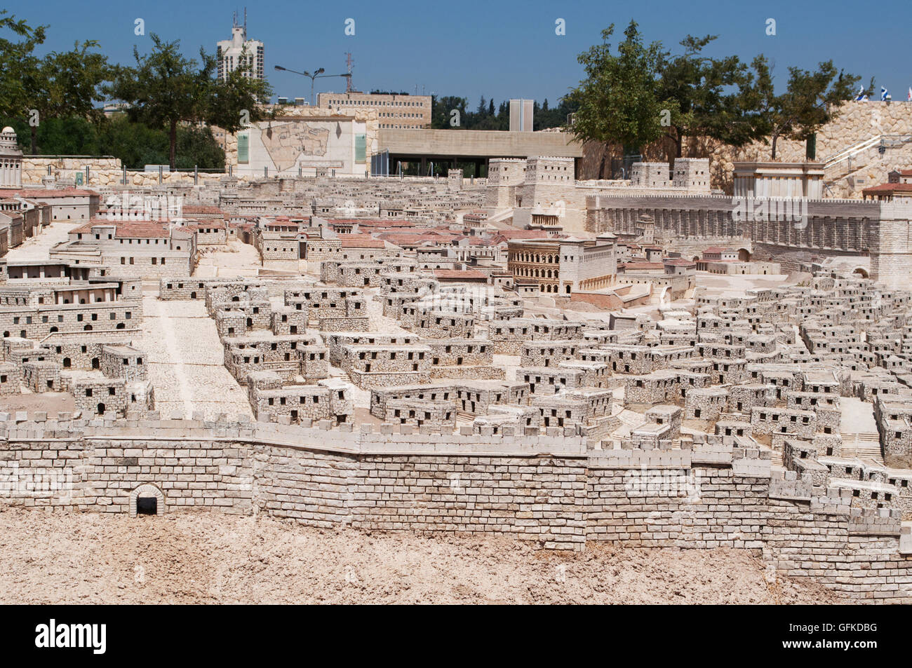 Jerusalén, Israel Museo: Modelo del Segundo Templo, inaugurado en 1966, una maqueta de Jerusalén antes de la destrucción del Templo. Foto de stock