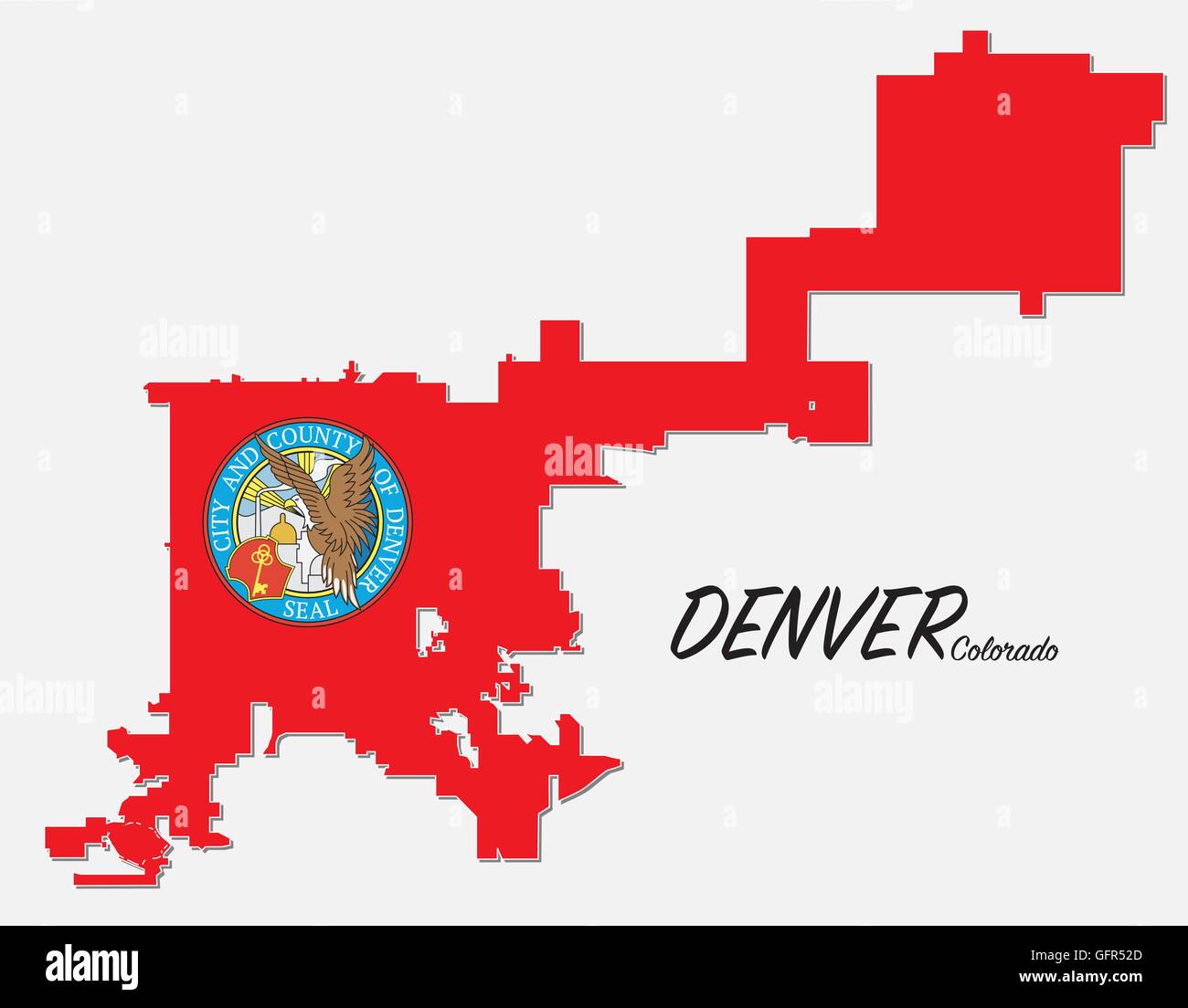 Mapa con sello y límite de Denver, Colorado Imagen Vector de stock - Alamy