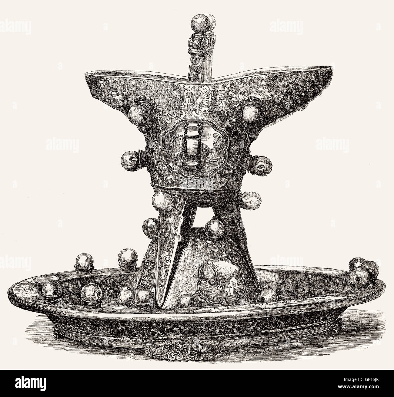 Adornado libération bowl del Emperador Qianlong, 1711-1799, de la dinastía Qing Foto de stock
