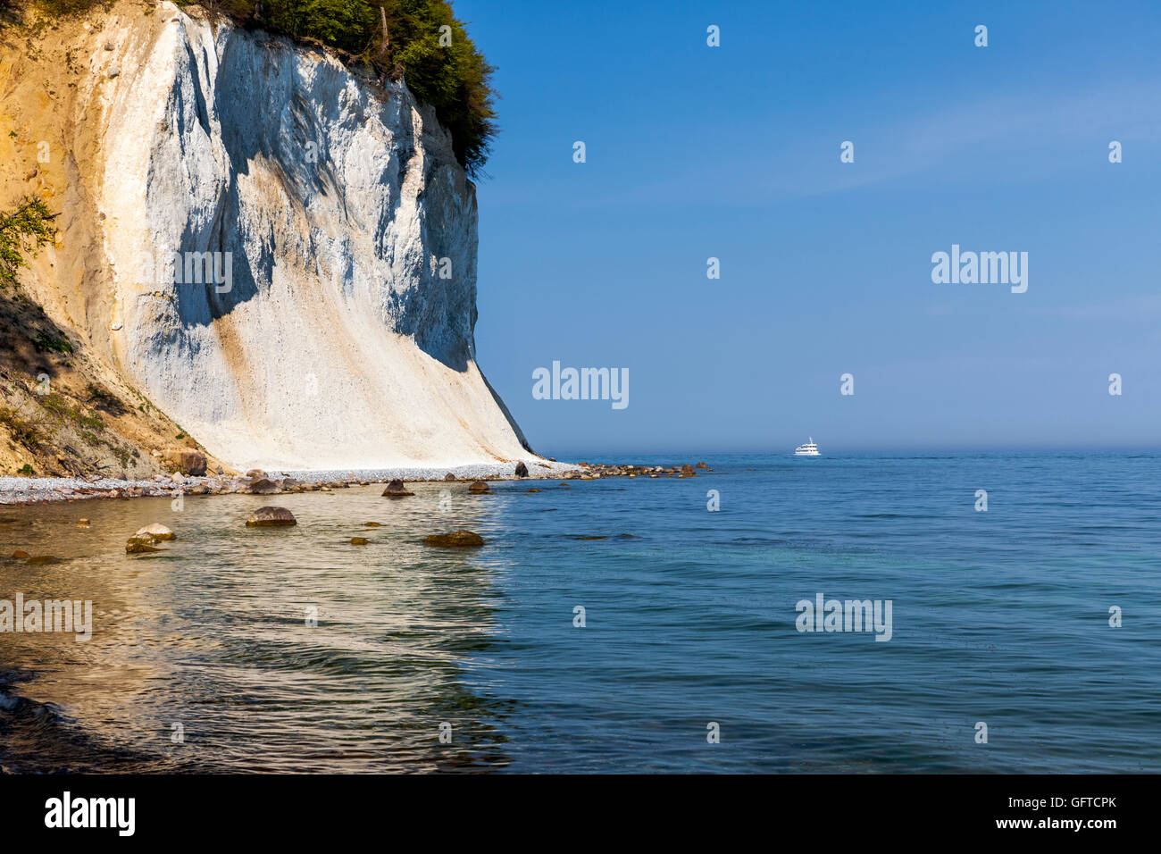 Parque Nacional Jasmund acantilado de tiza, Rügen, Alemania, Patrimonio Mundial de la Unesco. Foto de stock