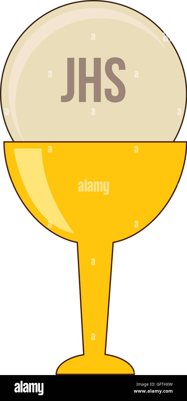 Copa cáliz de oro icono de primera comunión Imagen Vector de stock - Alamy