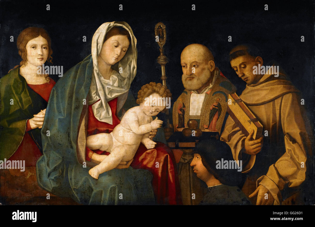 Vincenzo Catena - La Virgen y el Niño con los Santos y un donante Foto de stock
