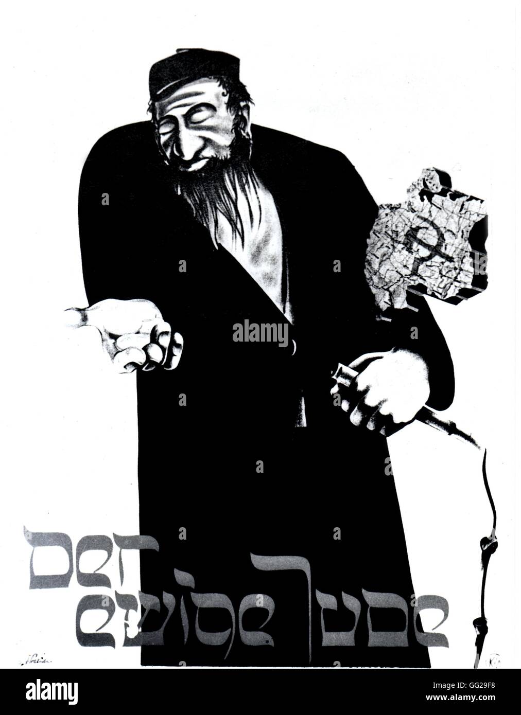 Póster de propaganda antisemita: El judío errante 1933 Alemania Bundes archives Foto de stock
