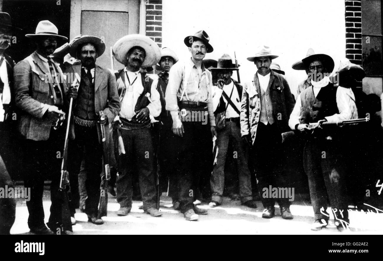 La Revolución Mexicana. General Orozco y sus hombres en Juárez México 1911 Washington, D.C., la Biblioteca del Congreso Foto de stock