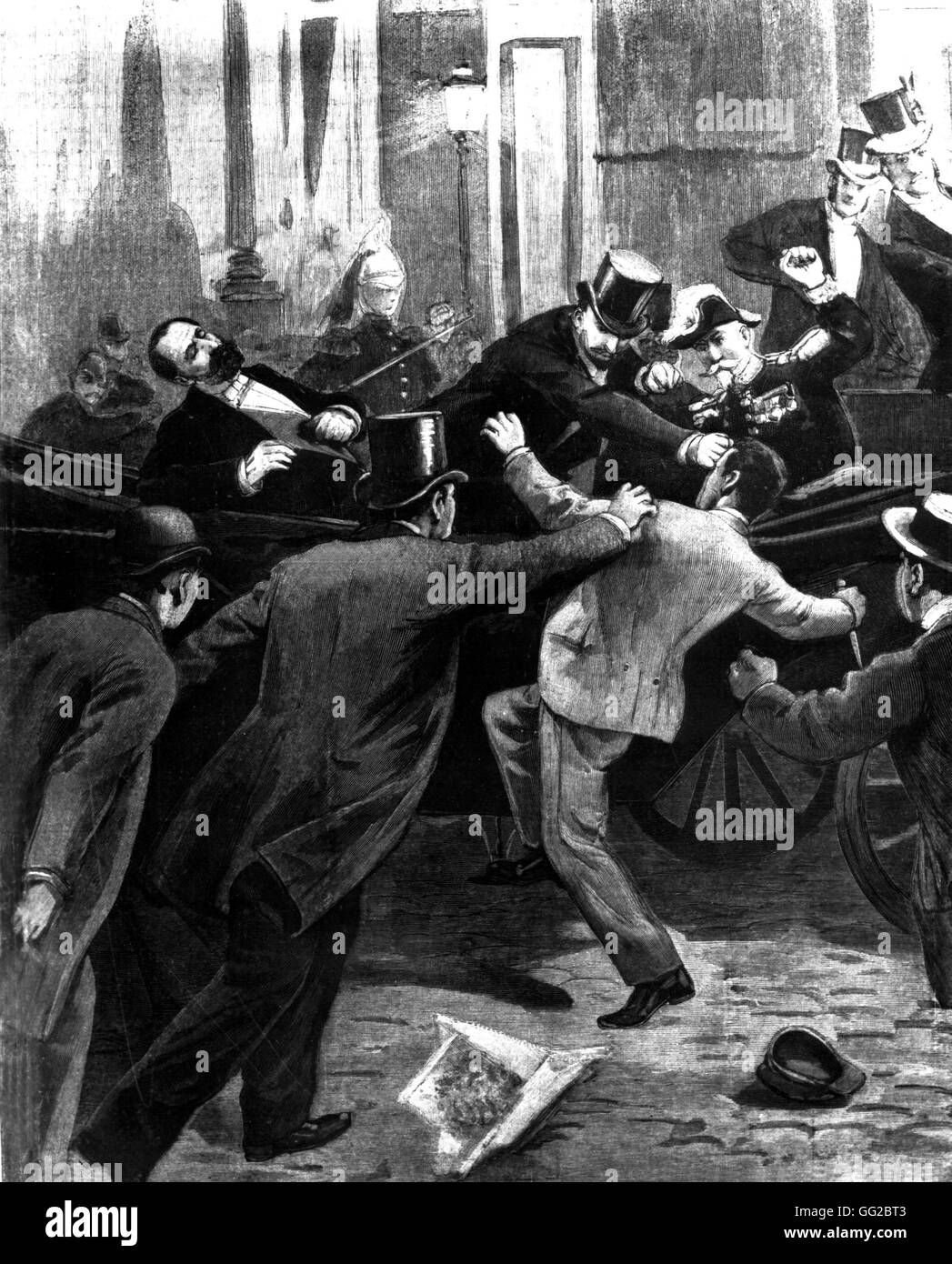 Atentado anarquista. Asesinato del Presidente Carnot, el 2 de julio de 1894 Francia Foto de stock