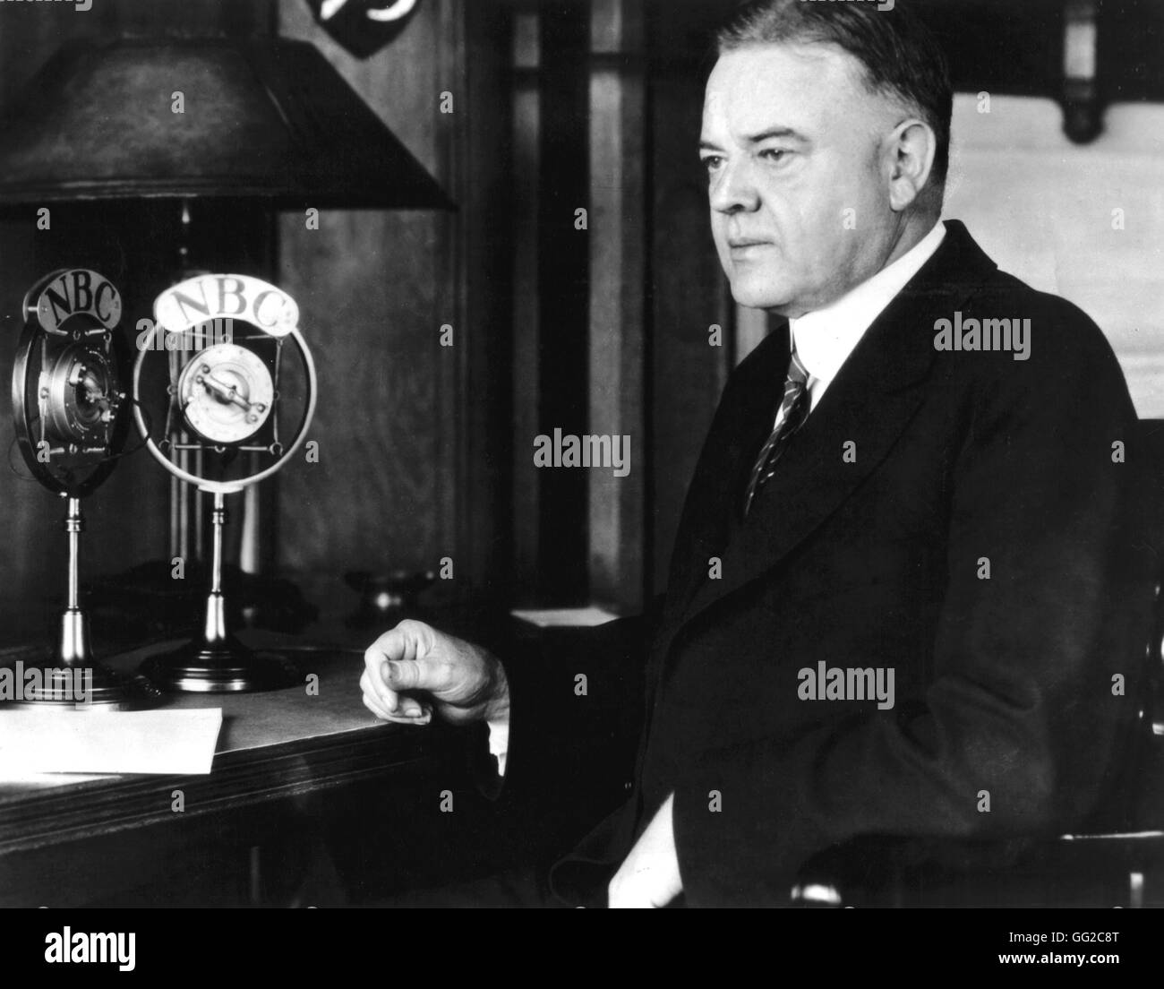 Retrato del presidente estadounidense Herbert Hoover Foto de stock