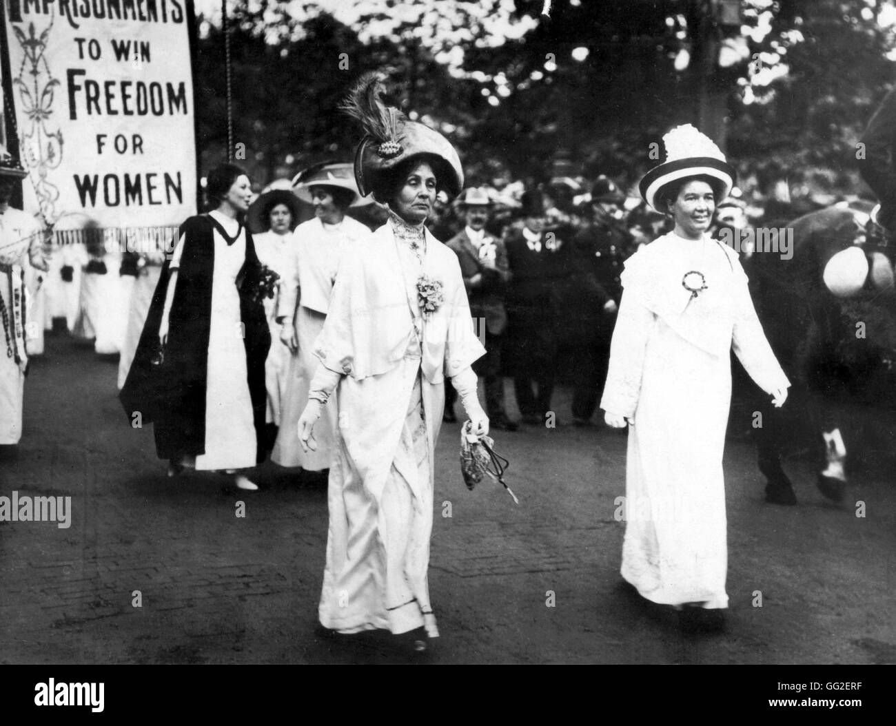 Demostración de suffragettes en Londres 1911 Gran Bretaña Foto de stock