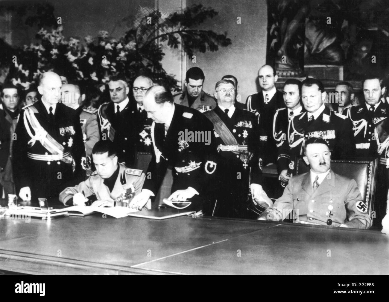 Berlín. Firma del pacto de acero entre Alemania e Italia el 22 de mayo de 1939 Alemania Foto de stock
