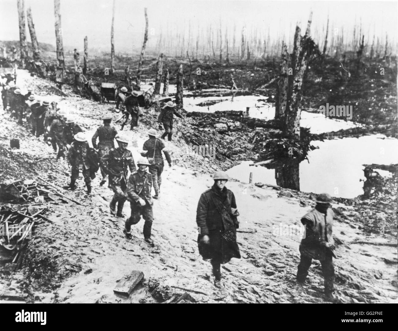 La Primera Guerra Mundial, 1916. Los soldados ingleses en el Somme. Foto de stock