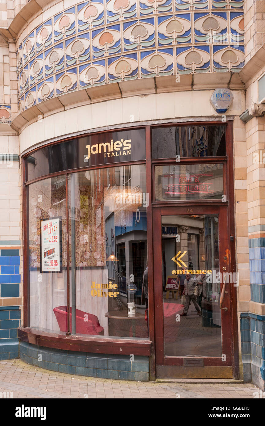 Jamie's Italian restaurante propiedad de Jamie Oliver en Norwich, Norfolk, Inglaterra, Gran Bretaña, Reino Unido Foto de stock