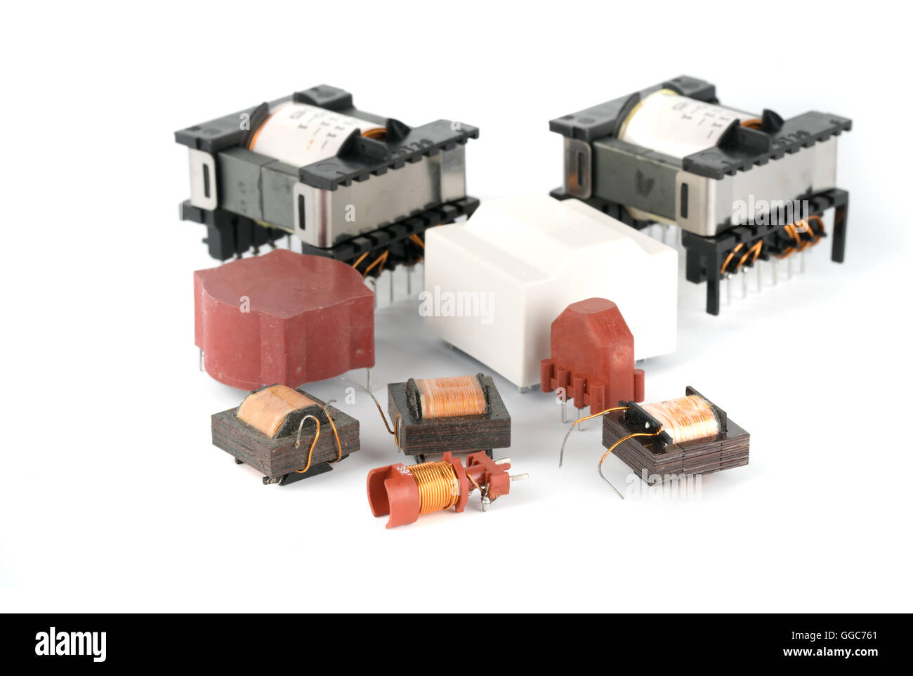 La ferrita elektronik transformador para dispositivos electrónicos Foto de stock