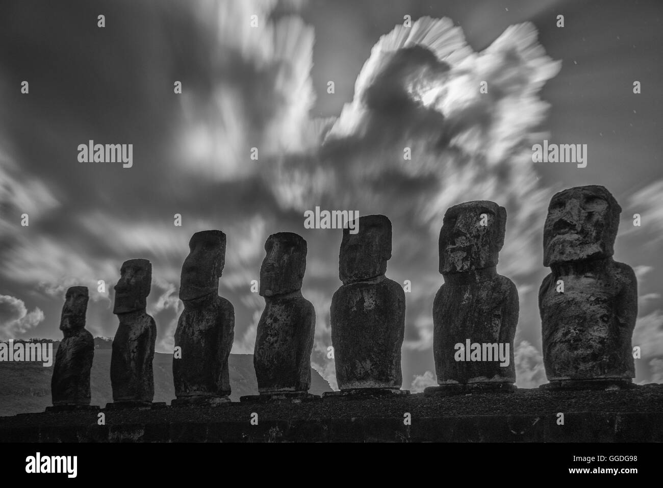 América del Sur; Chile; Isla de Pascua; Isla de Pasqua, Pacífico Sur; la UNESCO, Patrimonio de la Humanidad Foto de stock