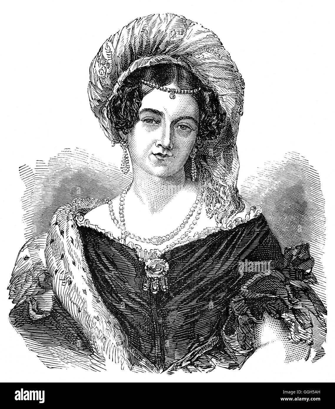 La princesa Victoria de Sajonia-Coburgo-Saalfeld (1786 - 1861) fue una princesa alemana que se casó con el Príncipe Eduardo, duque de Kent y Strathearn y posteriormente dio nacimiento a la futura reina Victoria. Foto de stock