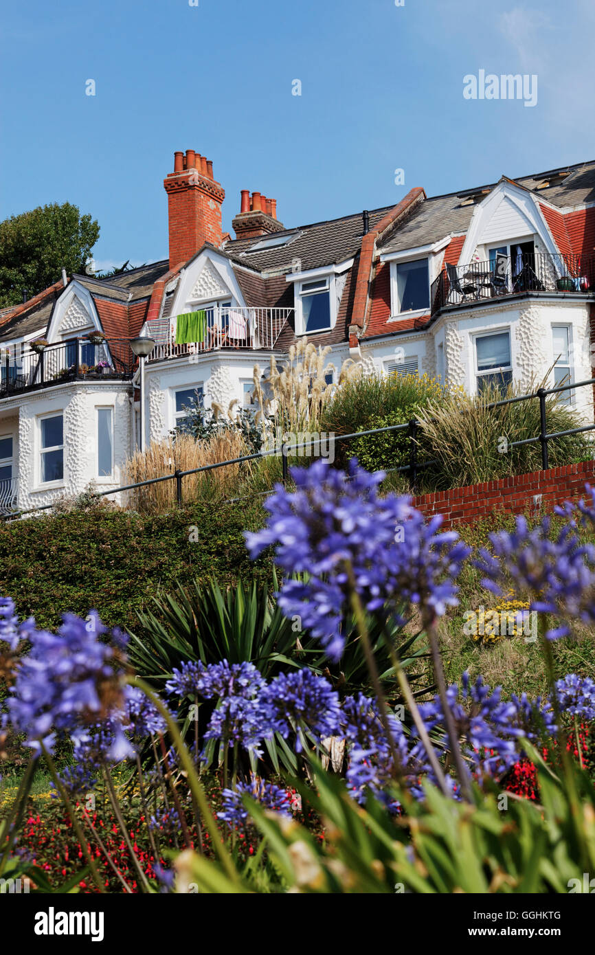 Casas residenciales en Boscombe, Bournemouth, Dorset, Inglaterra, Gran Bretaña Foto de stock