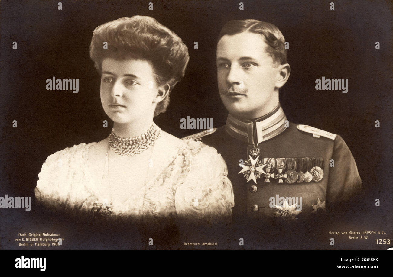 Kronprinz Wilhelm von Preußen und seine Gattin Kronprinzessin Cecilie von Preußen Preußen Foto de stock
