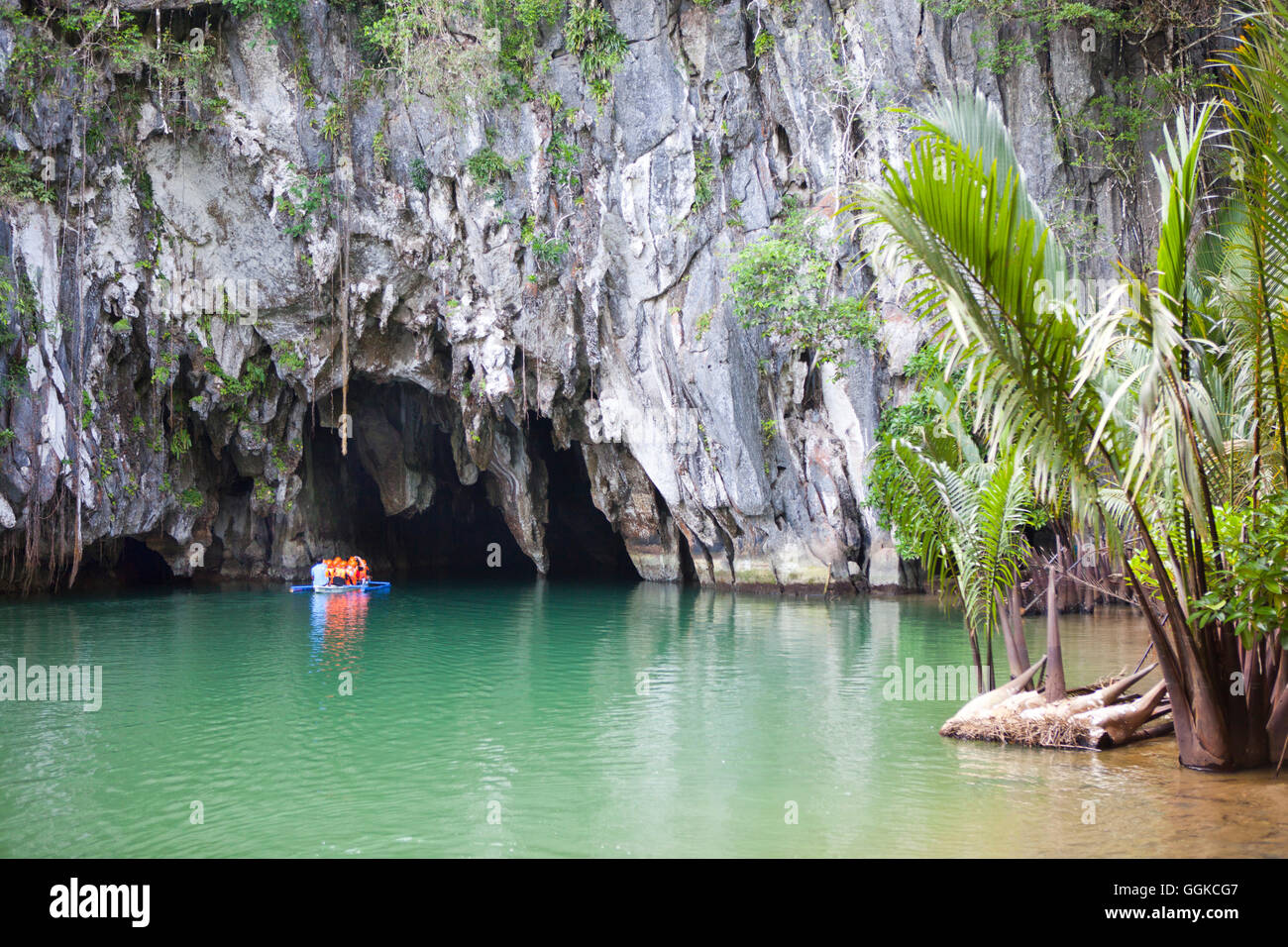Parque Nacional Río subterráneo cerca de Puerto Princesa, Patrimonio Mundial Natural de la UNESCO, la isla de Palawan, Filipinas, Asia Foto de stock