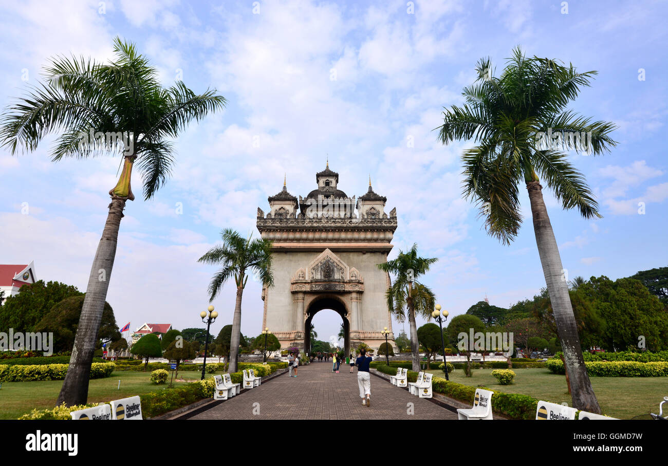 Puerta Patuxai, Vientiane, Laos, Asia Foto de stock