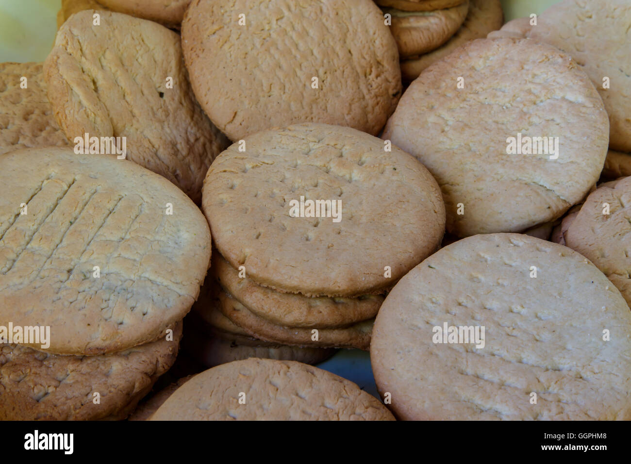 Galletas artesanales de cerca la fotografía Foto de stock