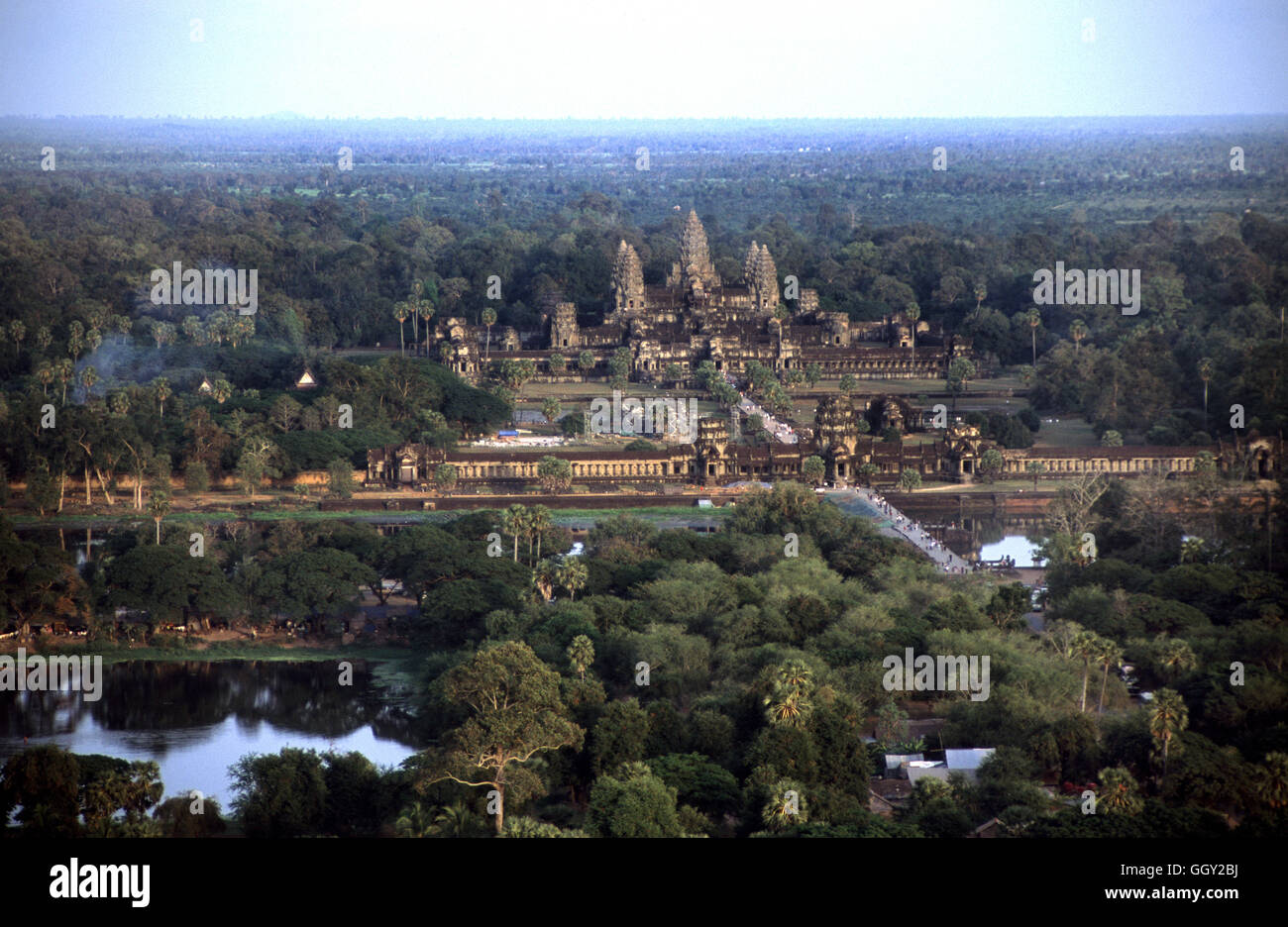 Vista aérea del principal templo de Angkor Wat. En Siem Reap, Camboya. Foto de stock