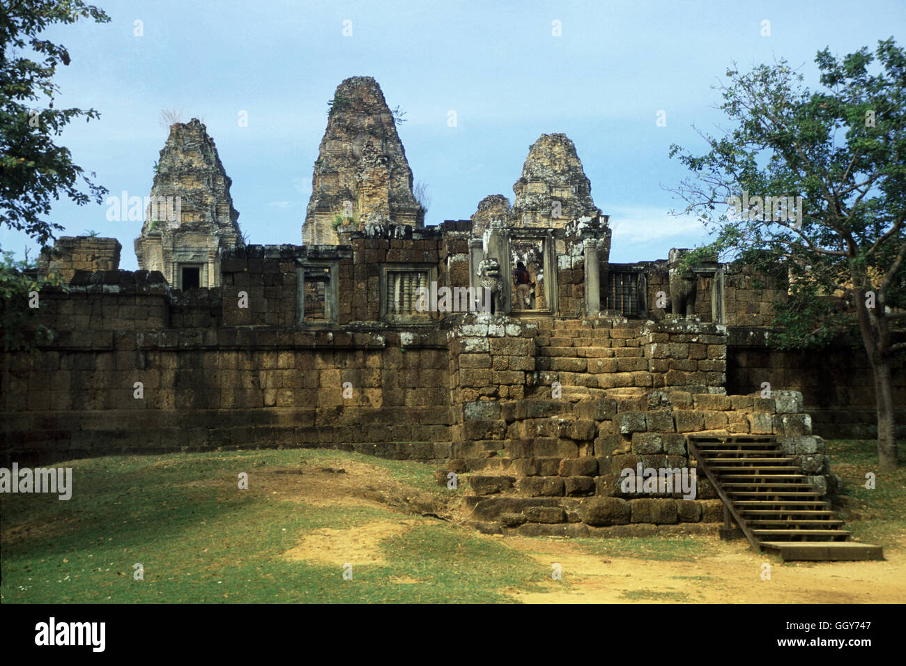 El templo Prah Ko en el grupo Roluos en Angkor Wat. Bo Prah, Siem Reap, Camboya Foto de stock