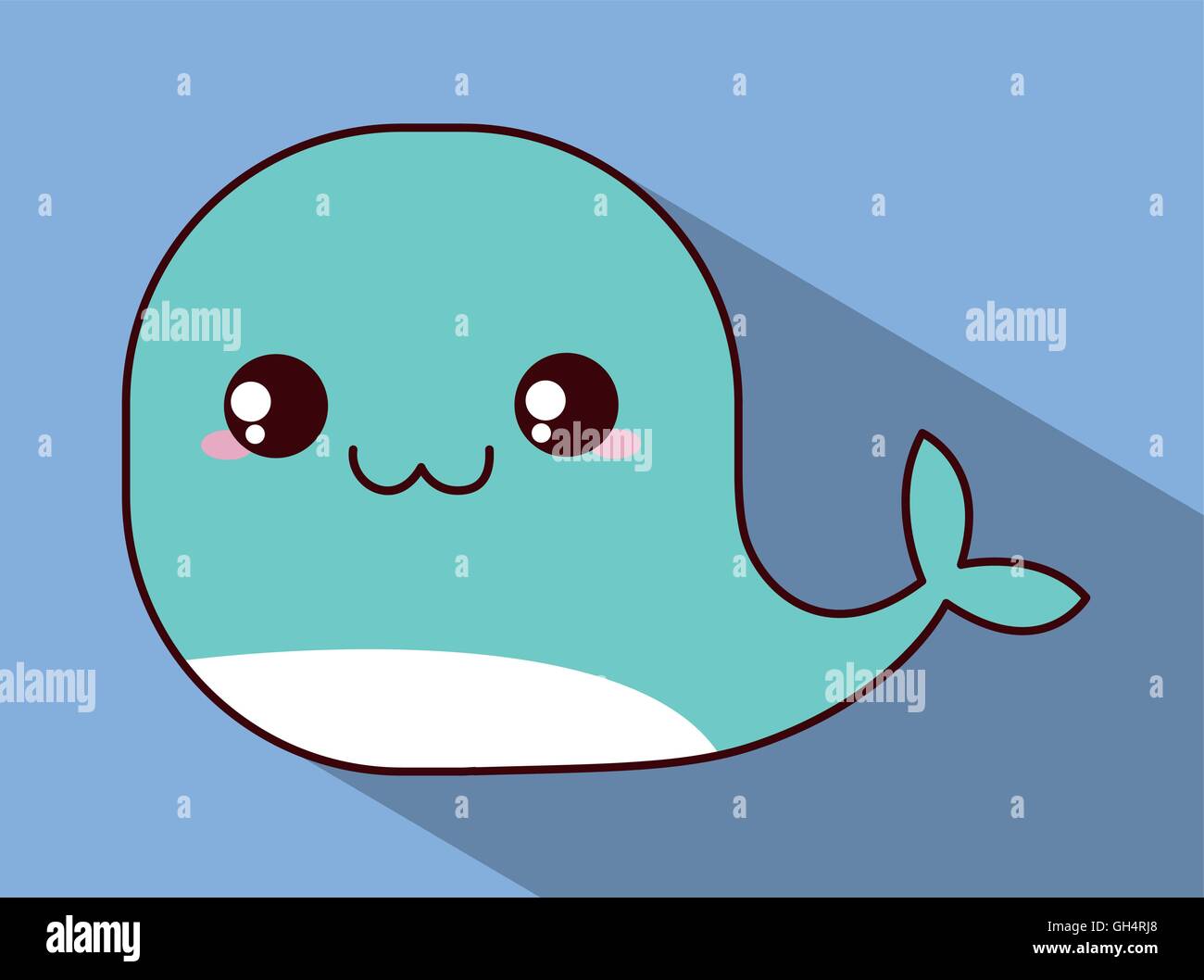 Icono de ballena kawaii. Cute Gráfico vectorial Imagen Vector de - Alamy