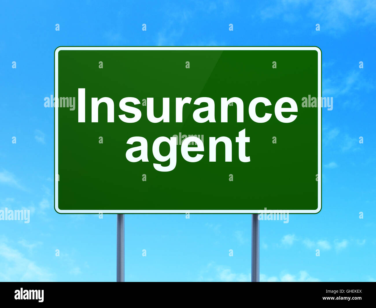 Concepto de seguros: Agente de Seguros en cartel antecedentes Foto de stock