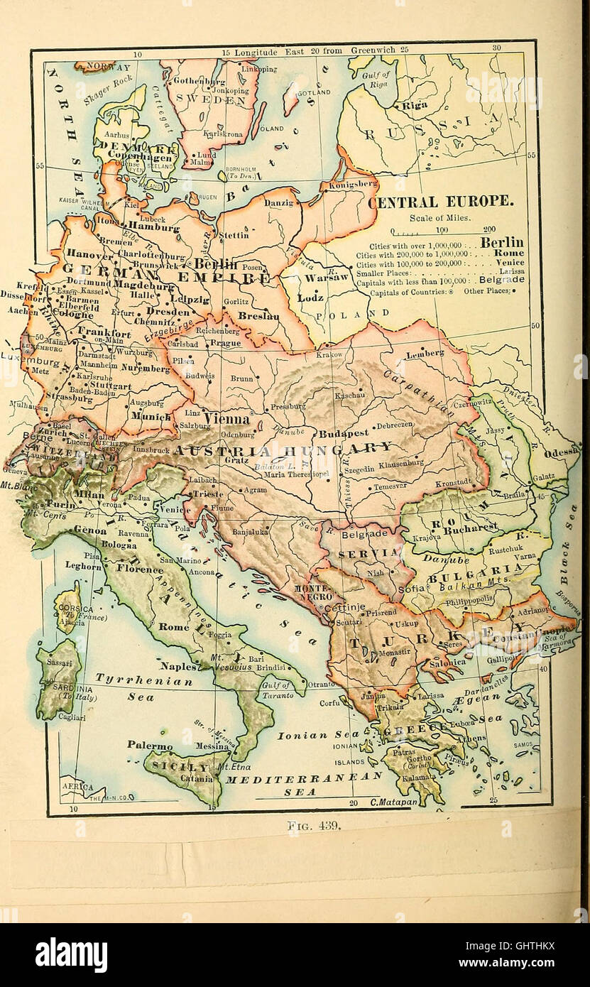 Una completa geografía (1902) Foto de stock
