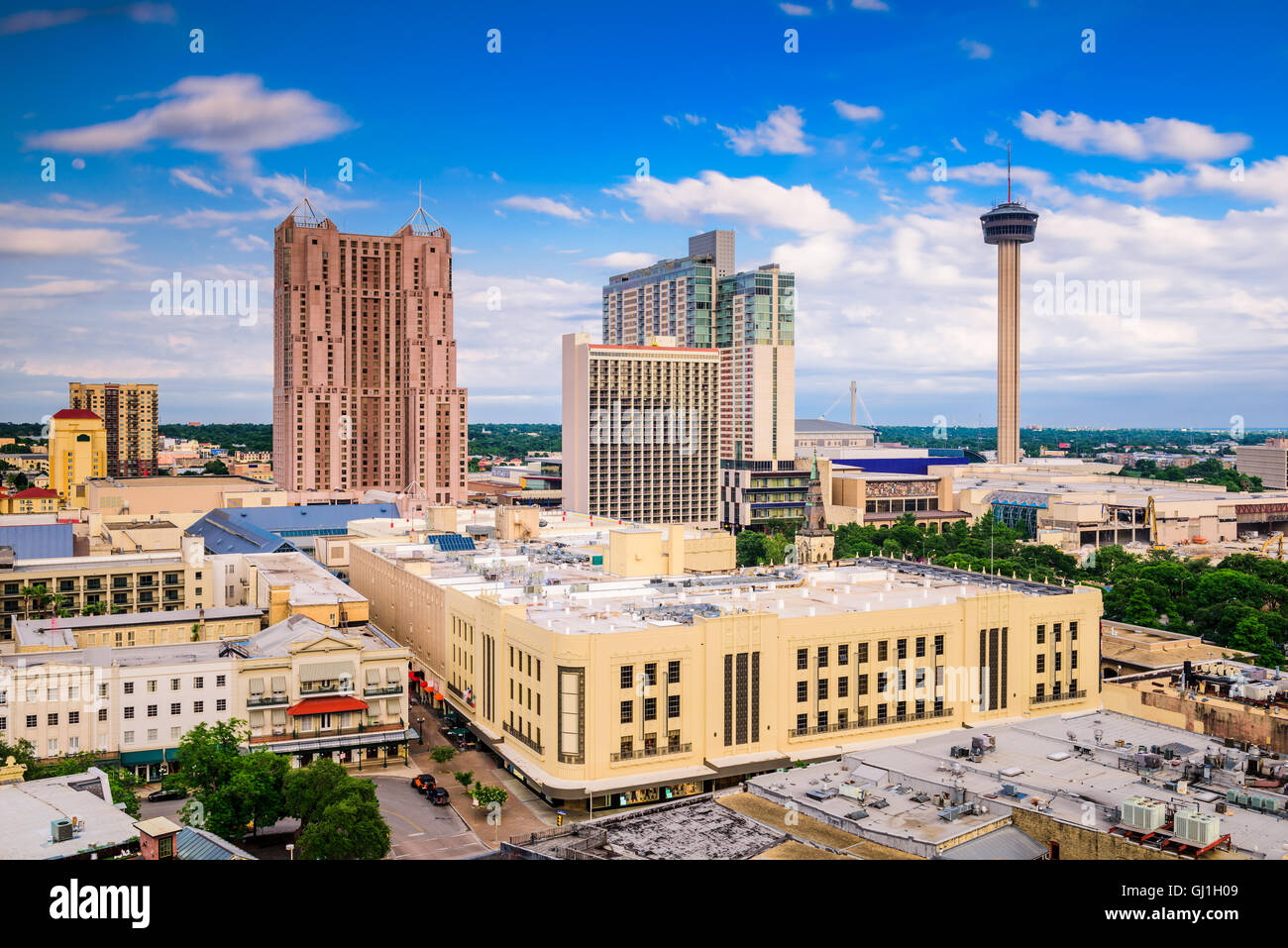 San Antonio, Texas, EE.UU. Perfil del centro de la ciudad. Foto de stock