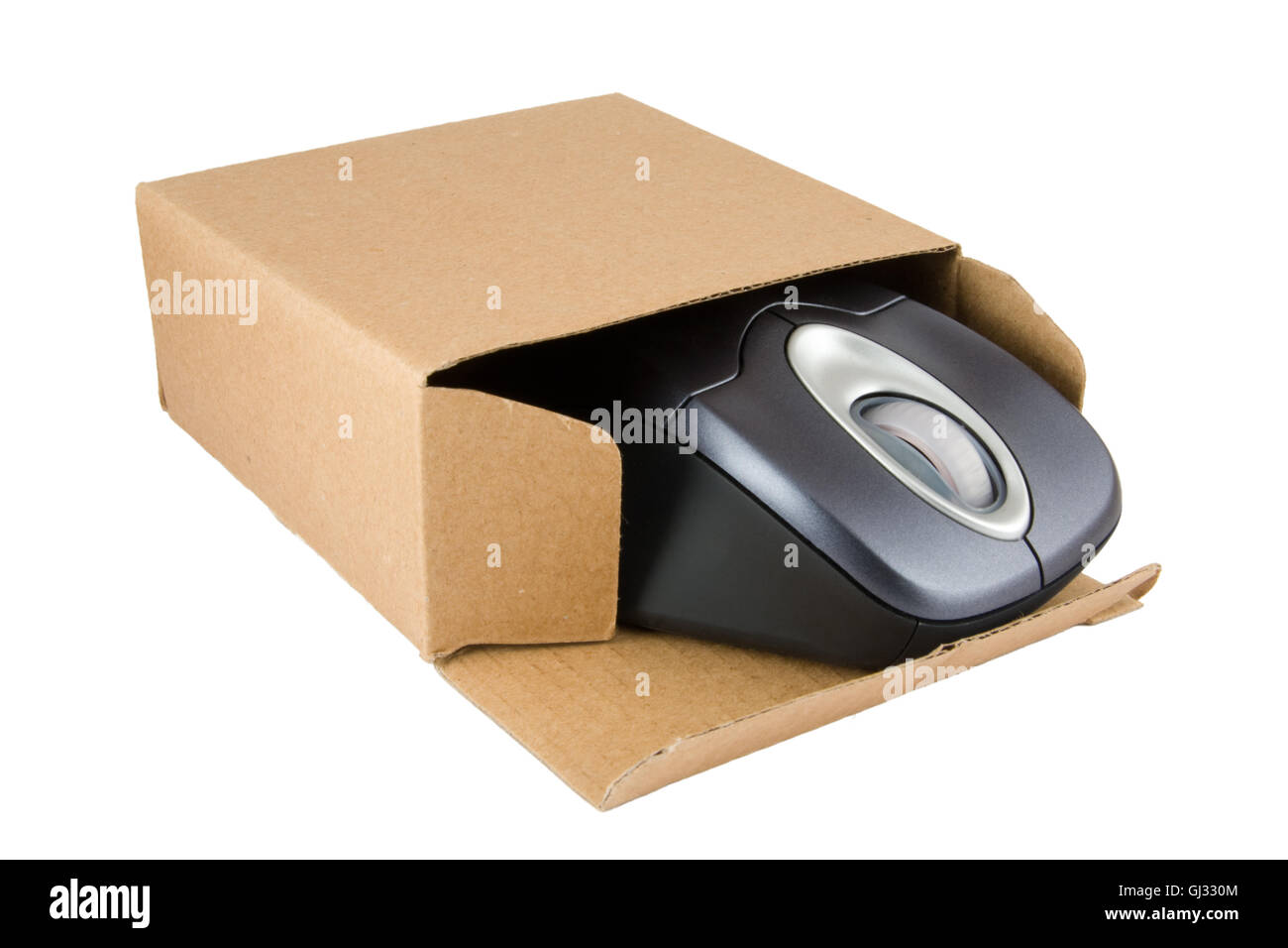 Ratón de PC en caja de cartón Fotografía de stock - Alamy