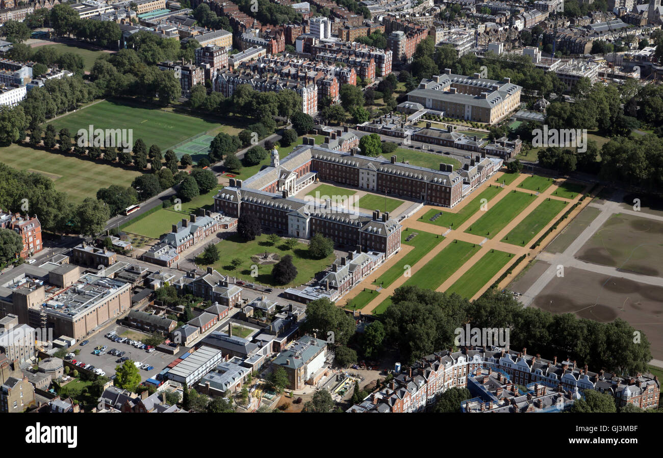 Vista aérea de la Royal Hospital Chelsea & RHS Chelsea Flower Show sitio, London SW10, REINO UNIDO Foto de stock