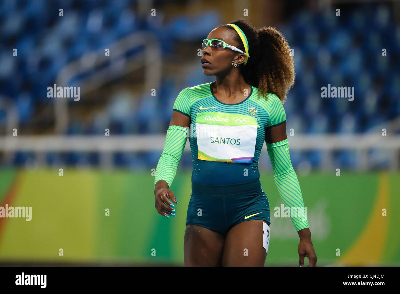 Río de Janeiro, Brasil 12 Aug, 2016 RIO DE JANEIRO, RJ - 12.08.2016:  atletismo Rio 2016 - Rosangela Santos (BRA) en la carrera de 100m en los  Juegos Olímpicos Rio 2016 de