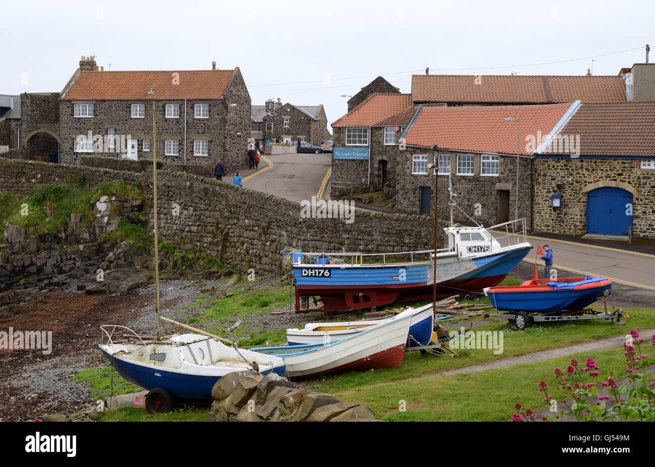 El puerto de Craster, Northumberland Foto de stock