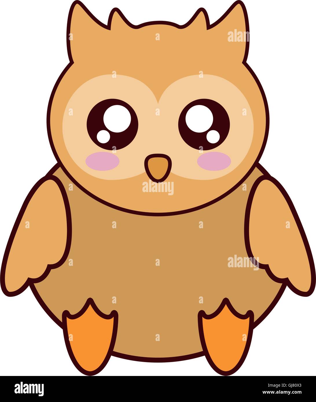 Owl kawaii cute icono de animal Imagen Vector de stock - Alamy