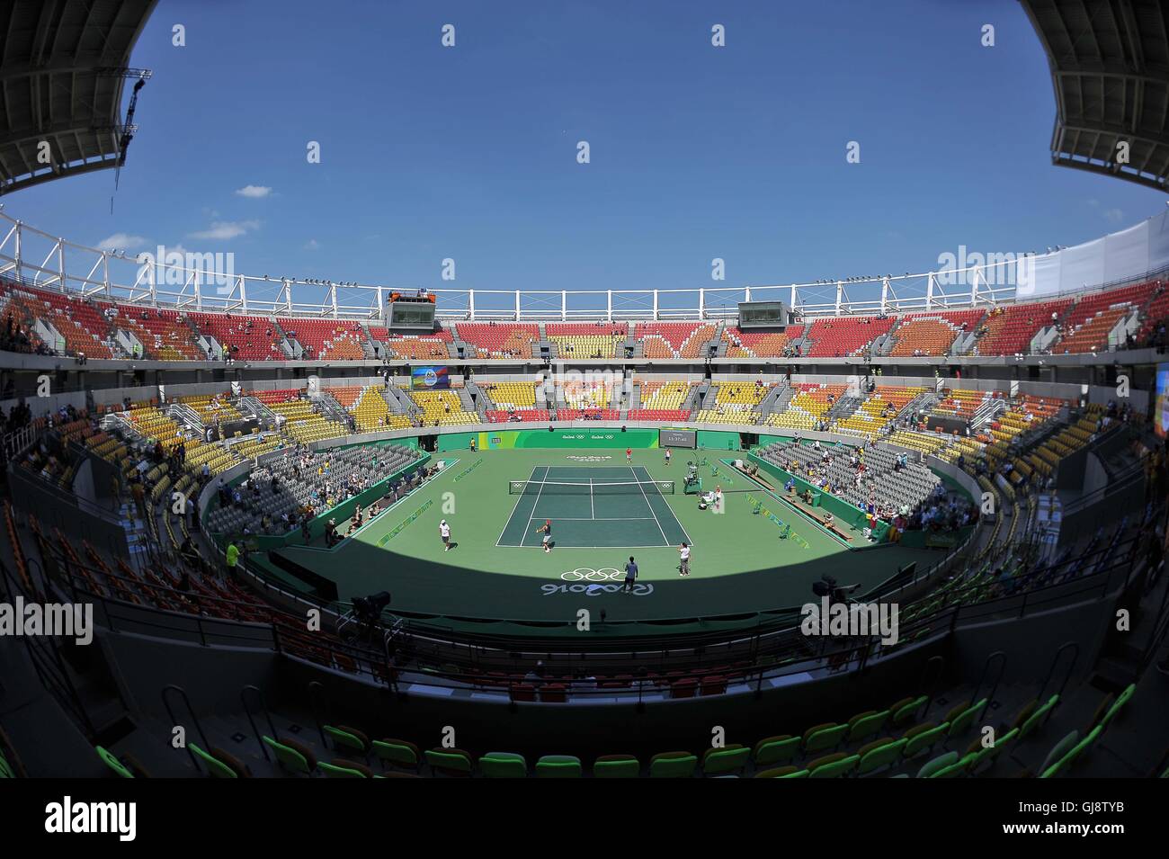 . Tenis. Mens singles semifinales. El centro de tenis olímpico. Parque Olímpico. Rio de Janeiro. Brasil. 13/08/2016. Foto de stock
