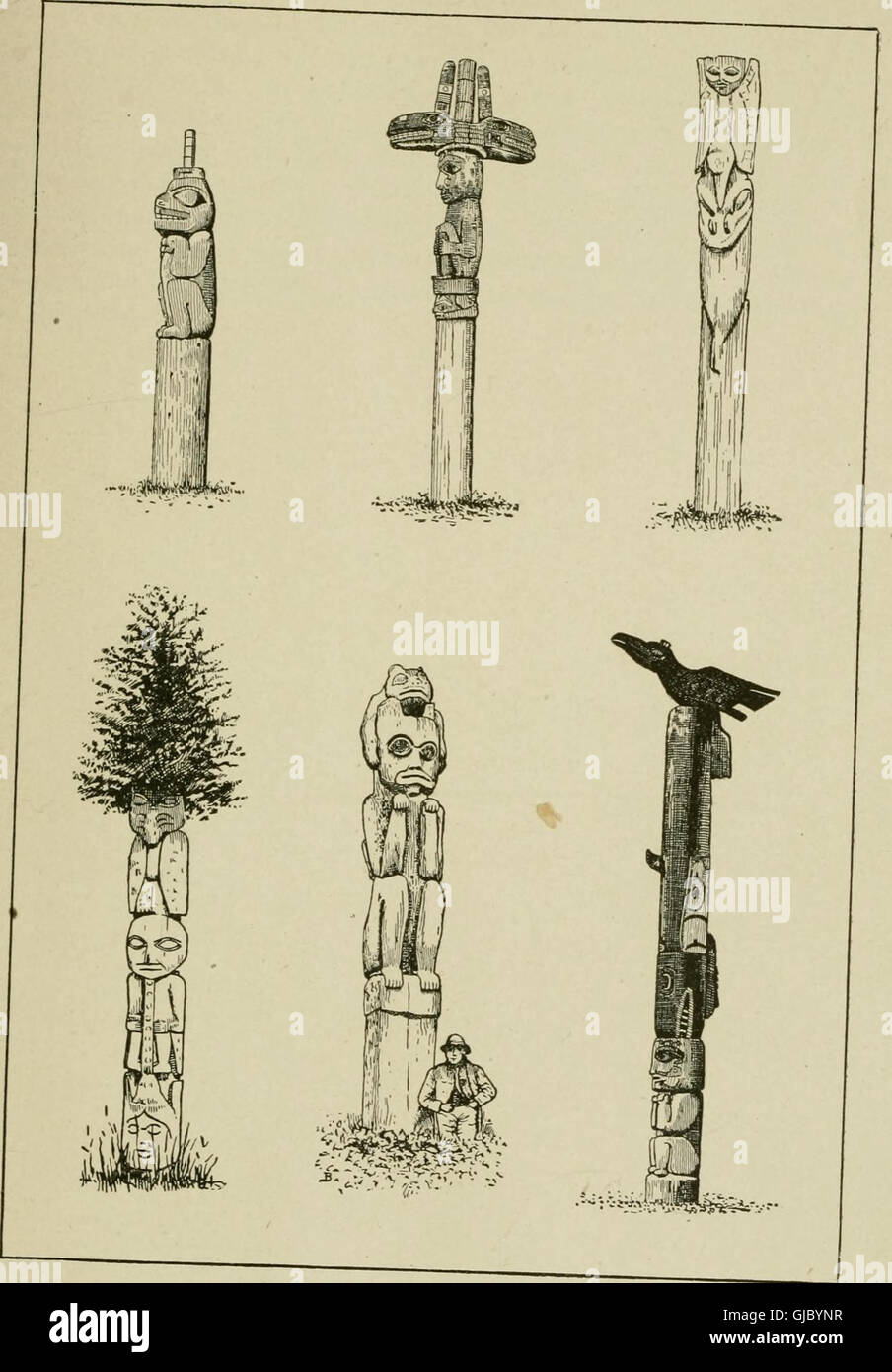 Los indios de la costa del sur de Alaska y en el norte de la Columbia Británica (1890) Foto de stock
